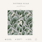 Silver grey Mistletoe Christmas napkin pattern scale, showing the full 44 cm by 44 cm design.