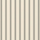 Close-up of the Ticking Stripe Christmas napkin print in silver grey on ivory cotton, showing fine ticking stripes