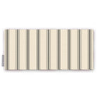 Ticking Stripe Christmas table runner in silver grey on ivory, folded on white, showing fine ticking stripes