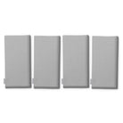 Plain silver cotton Christmas napkins, set of four, folded on white