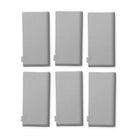 Plain silver cotton Christmas napkins, set of six, folded on white