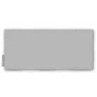 Plain silver cotton Christmas table runner folded on white