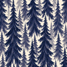Spruce Stand Christmas napkin print in navy on ivory