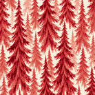 Spruce Stand Christmas napkin print in red on ivory