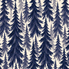 Spruce Stand Christmas tablecloth print in navy on ivory