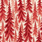 Spruce Stand Christmas tablecloth print in red on ivory