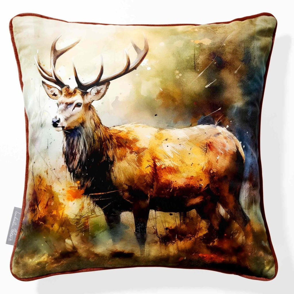 Stag | Sustainable Velvet Cushion - 40 x 40 cm Piped by Izabela Peters