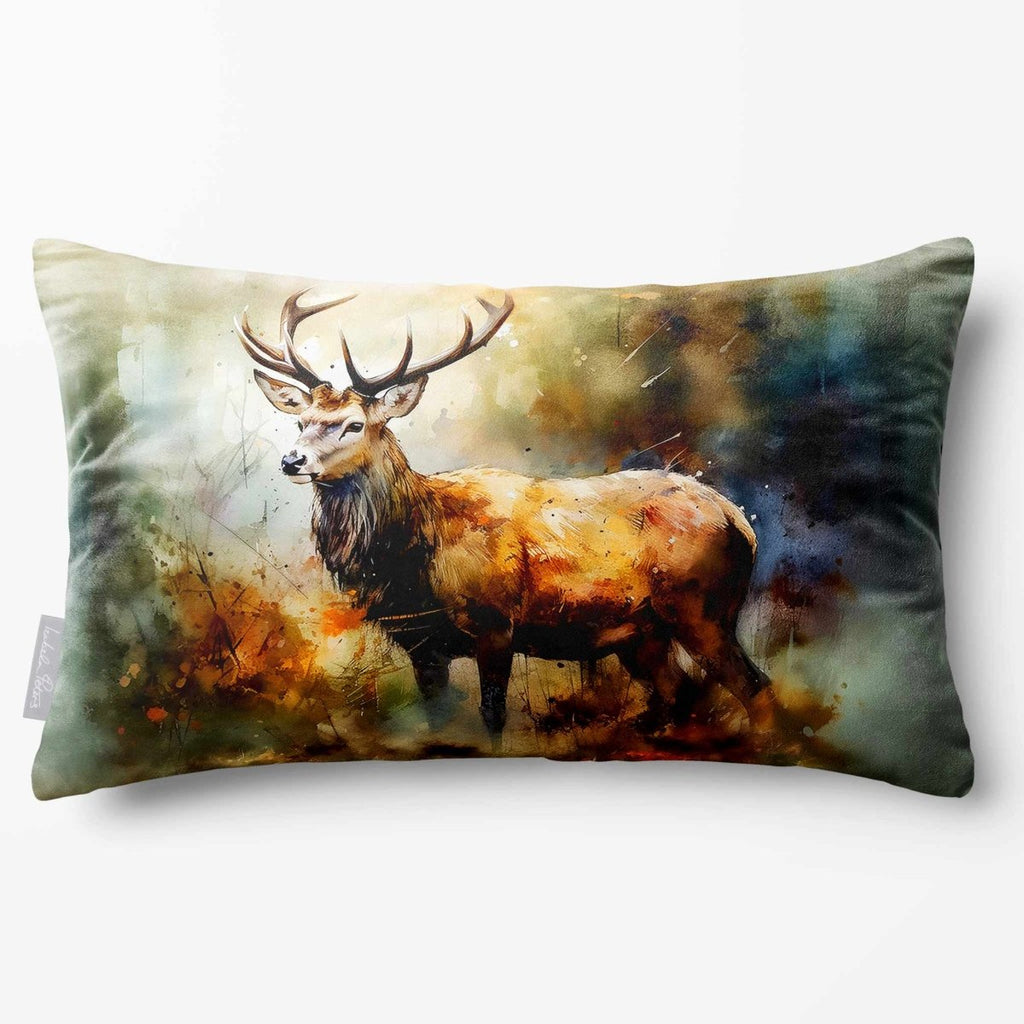Stag | Sustainable Velvet Rectangle Cushion - 50 x 30 cm Standard by Izabela Peters
