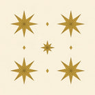 Stars Christmas napkin print in ivory and gold