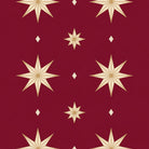 Stars Christmas table runner print in burgundy and gold