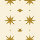Stars Christmas table runner print in ivory and gold