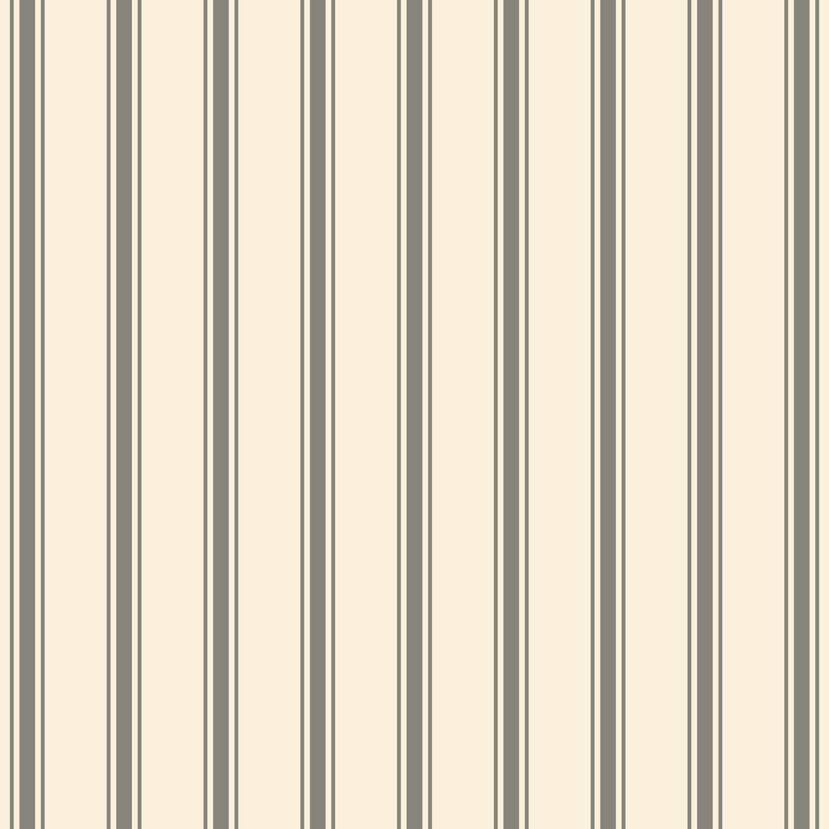 Ticking Stripe Christmas table runner print in silver grey on ivory
