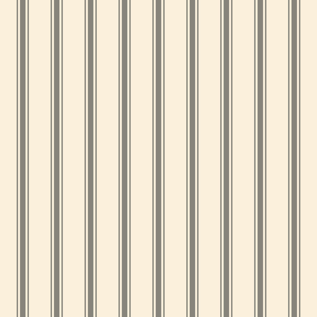 Ticking Stripe Christmas tablecloth print in silver grey on ivory