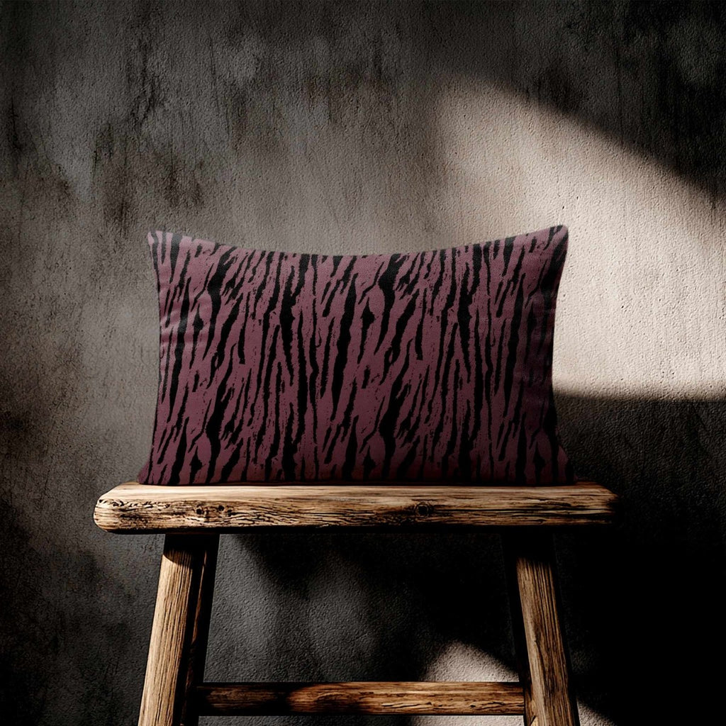 Tiger Print | Sustainable Velvet Rectangle Cushion - Italian Grape 50 x 30 cm Standard by Izabela Peters