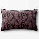 Tiger Print | Sustainable Velvet Rectangle Cushion - Italian Grape 50 x 30 cm Piped by Izabela Peters