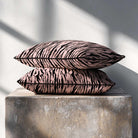 Tiger Print | Sustainable Velvet Rectangle Cushion - Rosewater 50 x 30 cm Piped by Izabela Peters