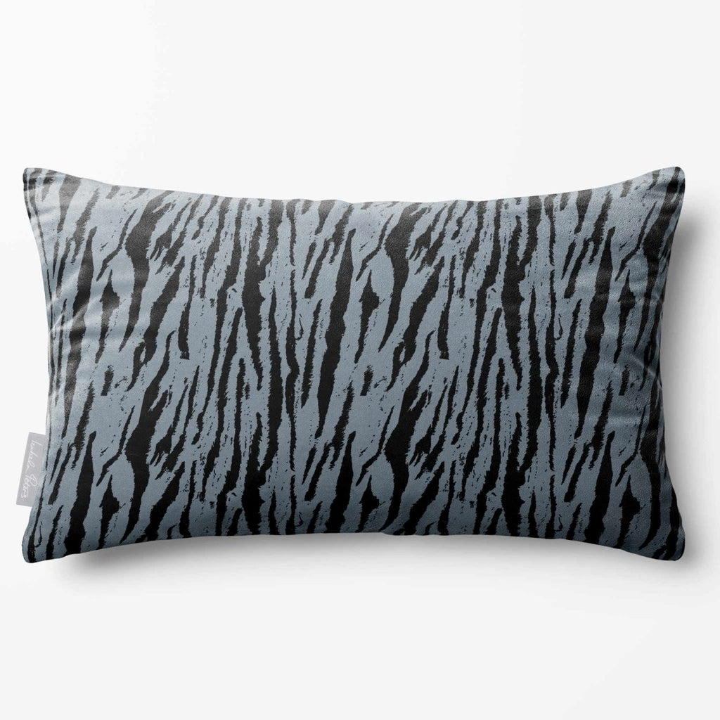 Tiger Print | Sustainable Velvet Rectangle Cushion - French Grey 50 x 30 cm Standard by Izabela Peters