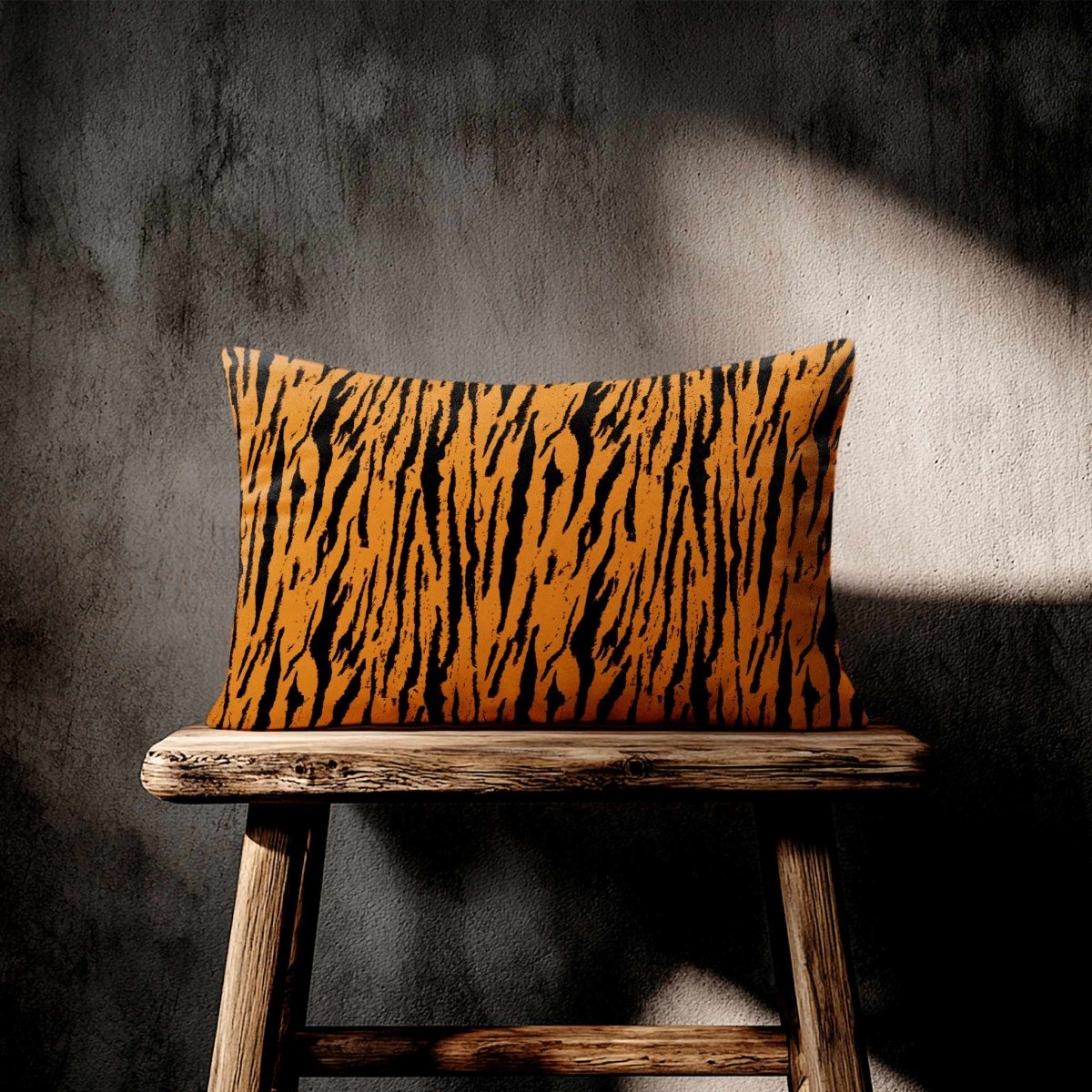Tiger Print | Sustainable Velvet Rectangle Cushion - Orange 50 x 30 cm Standard by Izabela Peters