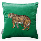Tiger | Sustainable Velvet Cushion - Emerald Green 40 x 40 cm Smooth by Izabela Peters