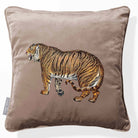 Tiger | Sustainable Velvet Cushion - Dovedale Stone 40 x 40 cm Piped by Izabela Peters