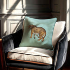 Tiger | Sustainable Velvet Cushion - Blue Surf 40 x 40 cm Standard by Izabela Peters