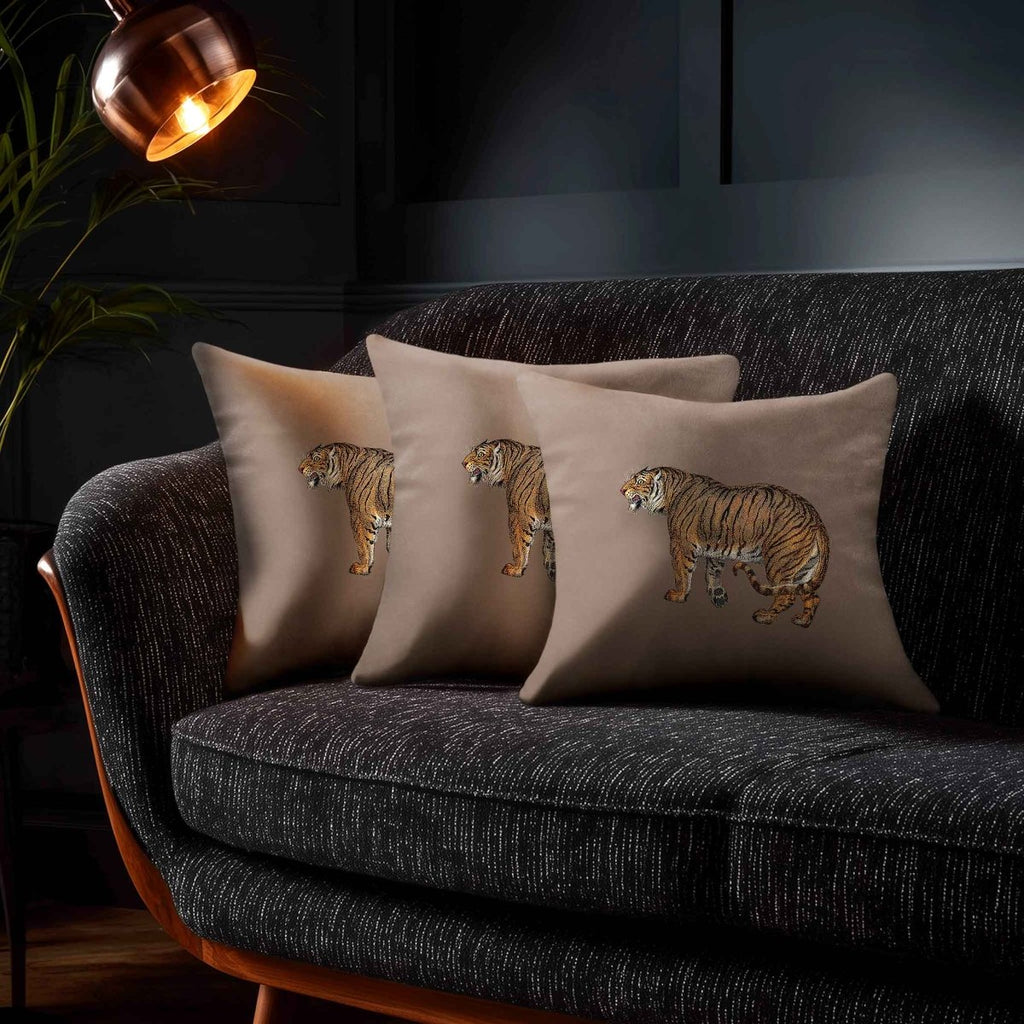 Tiger | Sustainable Velvet Cushion - Dovedale Stone 40 x 40 cm Standard by Izabela Peters