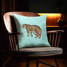 Tiger | Sustainable Velvet Cushion - Blue Surf 40 x 40 cm Standard by Izabela Peters