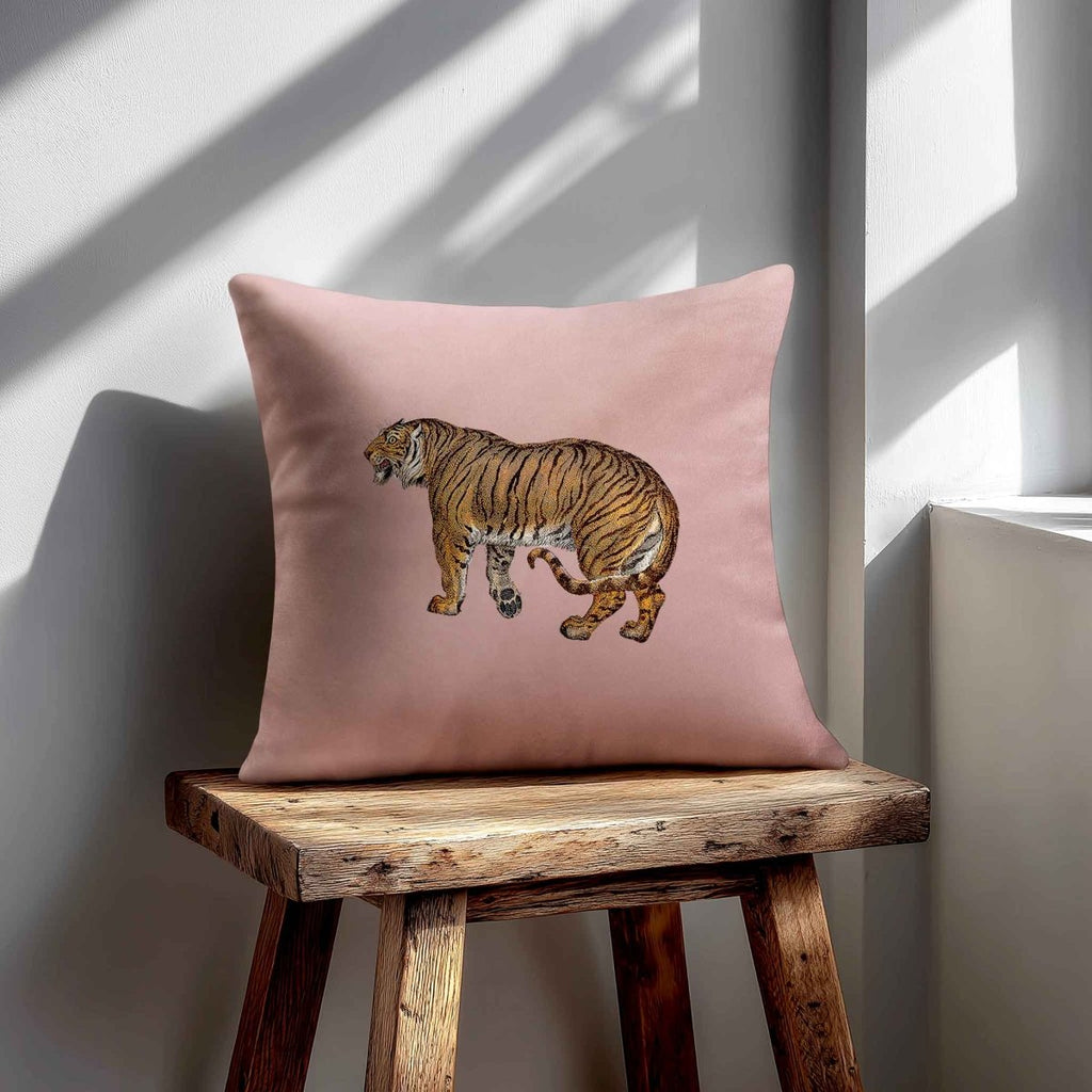 Tiger | Sustainable Velvet Cushion - Rosewater 40 x 40 cm Standard by Izabela Peters