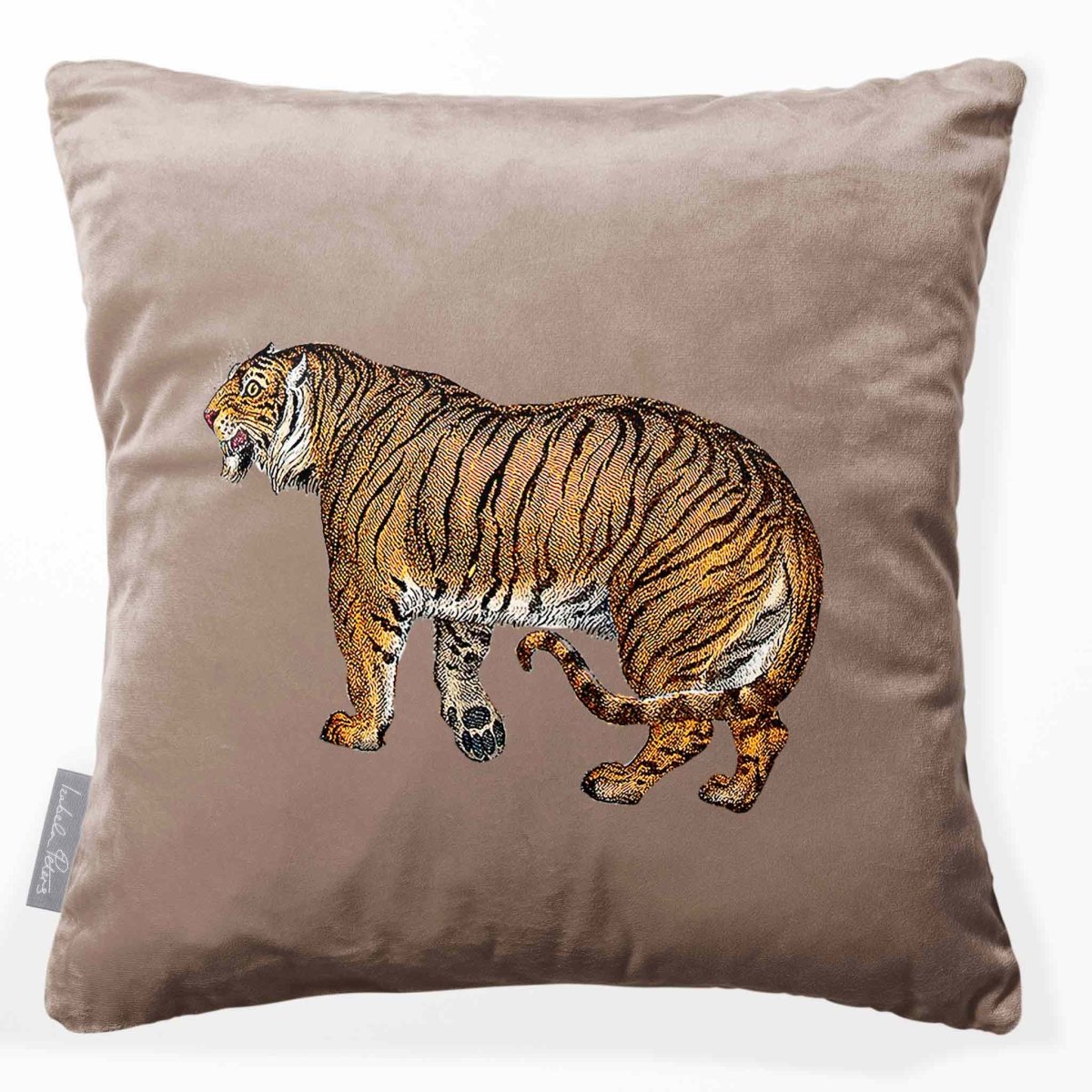 Tiger | Sustainable Velvet Cushion - Dovedale Stone 40 x 40 cm Smooth by Izabela Peters