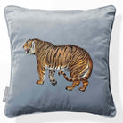 Tiger | Sustainable Velvet Cushion - French Grey 40 x 40 cm Piped by Izabela Peters