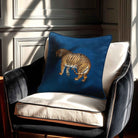 Tiger | Sustainable Velvet Cushion - Estate Blue 40 x 40 cm Standard by Izabela Peters