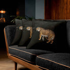 Tiger | Sustainable Velvet Cushion - Charcoal 40 x 40 cm Standard by Izabela Peters