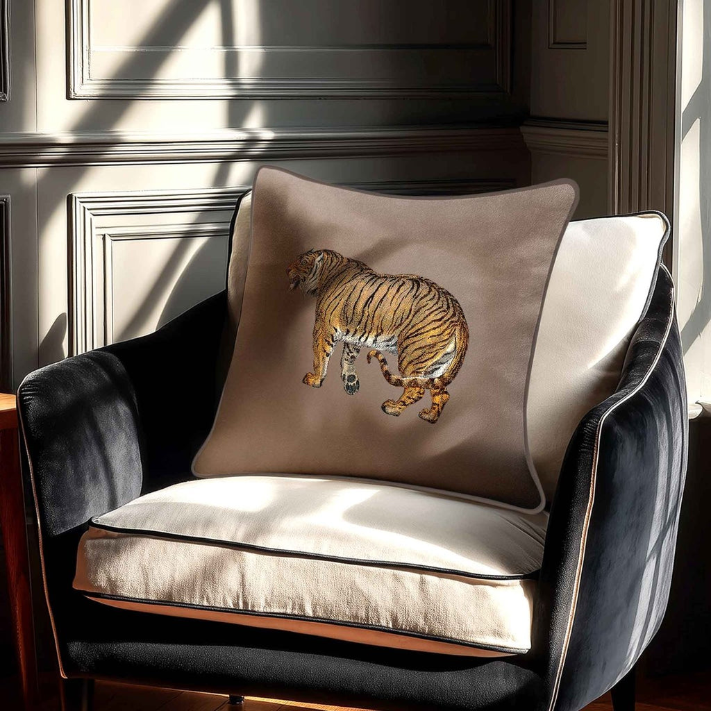 Tiger | Sustainable Velvet Cushion - Dovedale Stone 40 x 40 cm Standard by Izabela Peters
