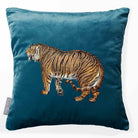 Tiger | Sustainable Velvet Cushion - Teal 40 x 40 cm Smooth by Izabela Peters