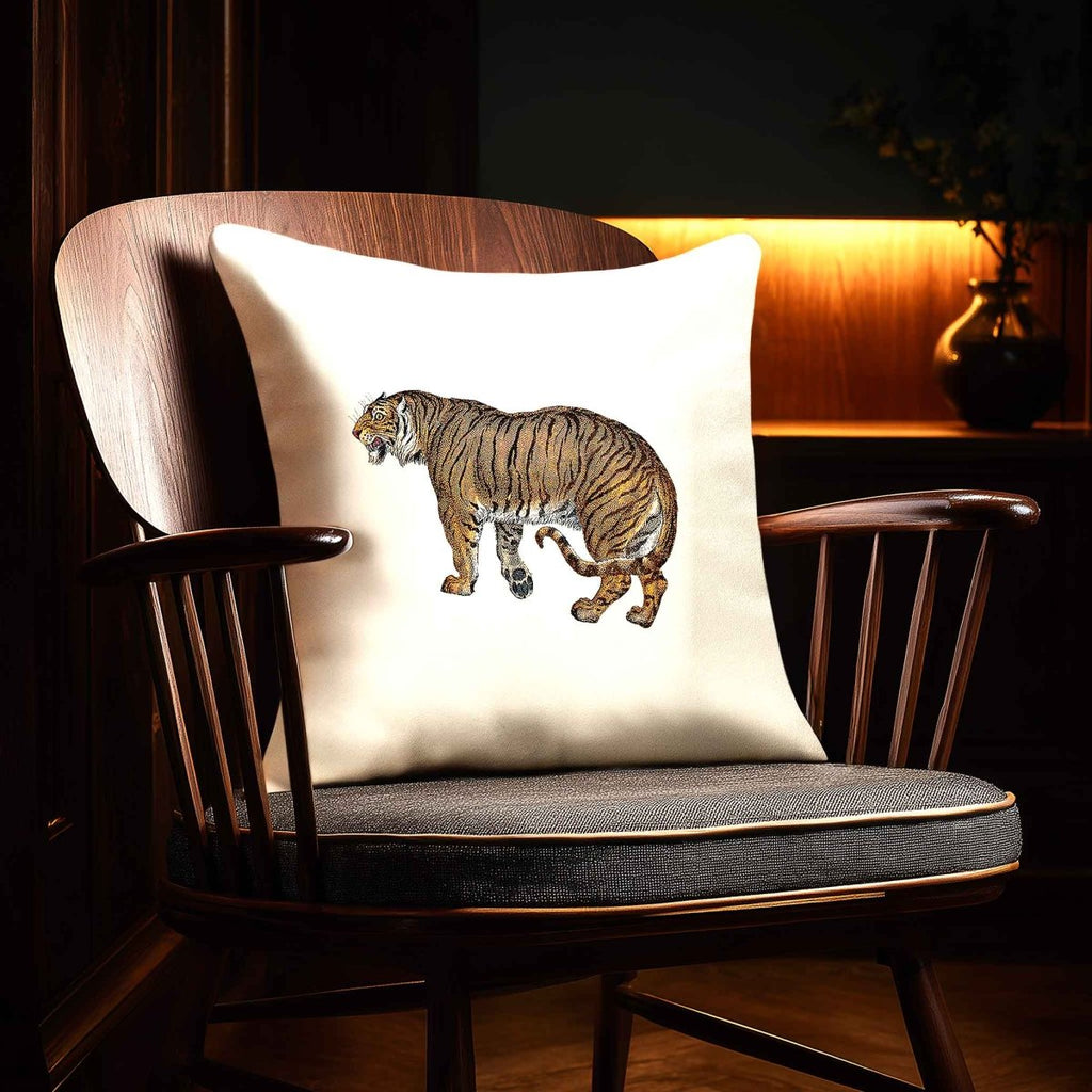 Tiger | Sustainable Velvet Cushion - Ivory Cream 40 x 40 cm Standard by Izabela Peters