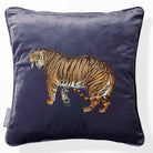 Tiger | Sustainable Velvet Cushion - Graphite 40 x 40 cm Piped by Izabela Peters