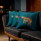 Tiger | Sustainable Velvet Cushion - Teal 40 x 40 cm Standard by Izabela Peters