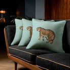 Tiger | Sustainable Velvet Cushion - Blue Surf 40 x 40 cm Standard by Izabela Peters