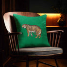 Tiger | Sustainable Velvet Cushion - Emerald Green 40 x 40 cm Standard by Izabela Peters