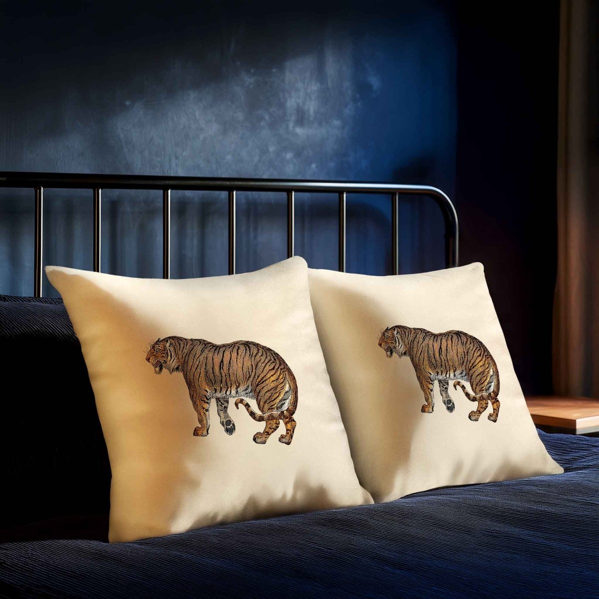 Tiger | Sustainable Velvet Cushion - Ivory Cream 40 x 40 cm Standard by Izabela Peters