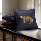 Tiger | Sustainable Velvet Cushion - Graphite 40 x 40 cm Standard by Izabela Peters