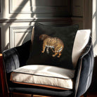 Tiger | Sustainable Velvet Cushion - Charcoal 40 x 40 cm Standard by Izabela Peters