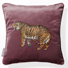 Tiger | Sustainable Velvet Cushion - Italian Grape 40 x 40 cm Piped by Izabela Peters