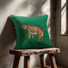 Tiger | Sustainable Velvet Cushion - Emerald Green 40 x 40 cm Standard by Izabela Peters