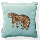 Tiger | Sustainable Velvet Cushion - Blue Surf 40 x 40 cm Piped by Izabela Peters