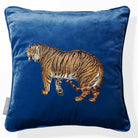 Tiger | Sustainable Velvet Cushion - Estate Blue 40 x 40 cm Piped by Izabela Peters