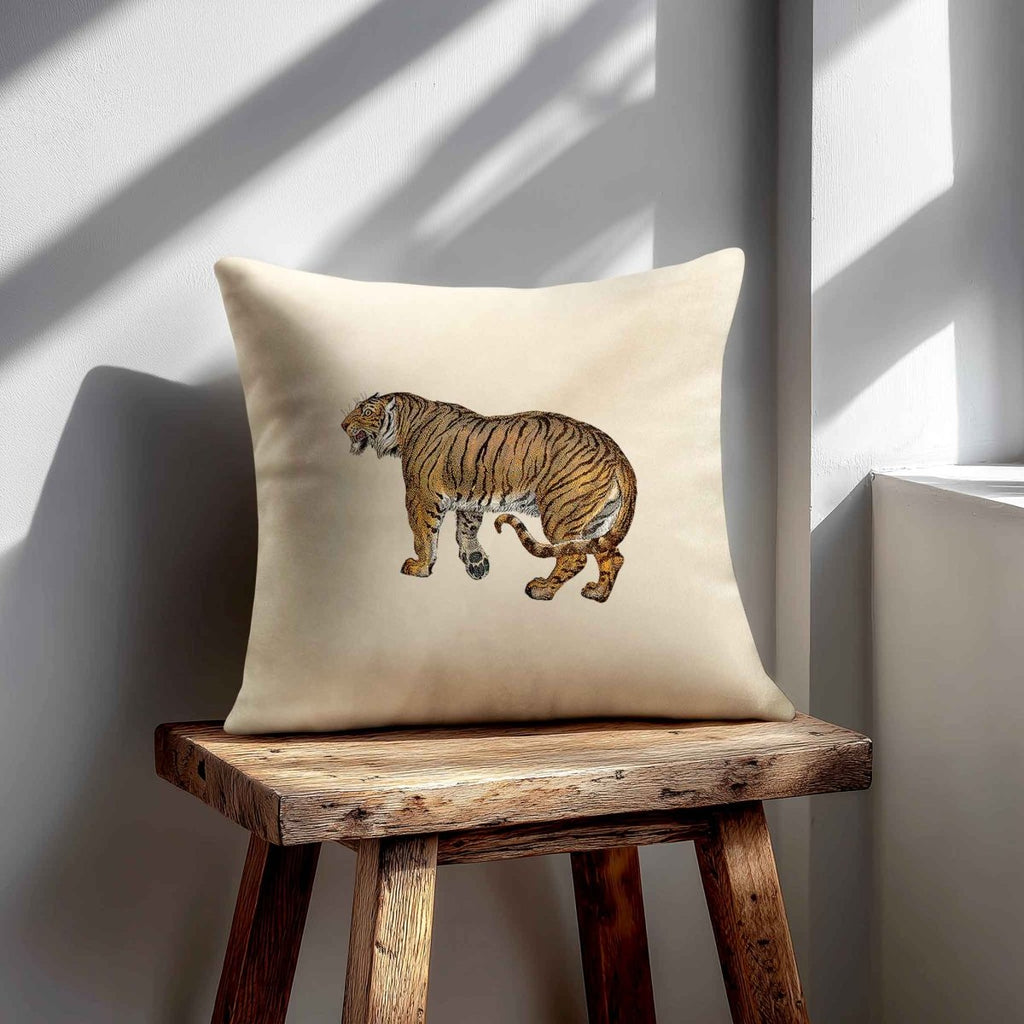 Tiger | Sustainable Velvet Cushion - Ivory Cream 40 x 40 cm Standard by Izabela Peters