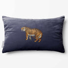 Tiger | Sustainable Velvet Rectangle Cushion - Graphite 50 x 30 cm Standard by Izabela Peters