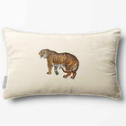 Tiger | Sustainable Velvet Rectangle Cushion - Ivory Cream 50 x 30 cm Piped by Izabela Peters