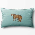 Tiger | Sustainable Velvet Rectangle Cushion - Blue Surf 50 x 30 cm Piped by Izabela Peters